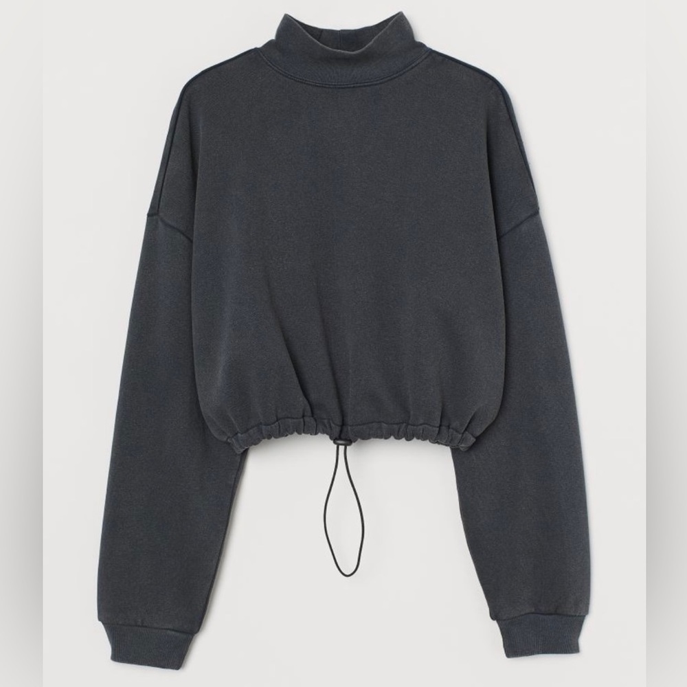 Unknown brand- Drawstring grey sweatshirt cropped size  extra small